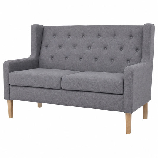 Sofa – 2-Sitzer, skandinavischer Stil, gepolstert, aus Stoff, Grau