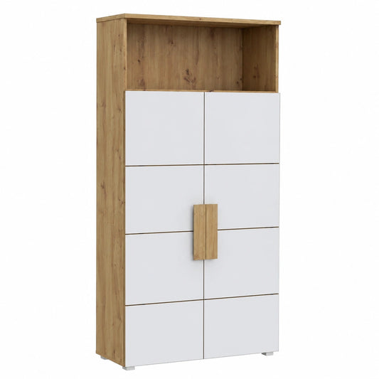Regal – 90,1 × 197 × 41,3 cm, skandinavischer Stil, aus Eichenholz, Artisan-Eiche, für Schlafzimmer, Kinderzimmer und Jugendzimmer