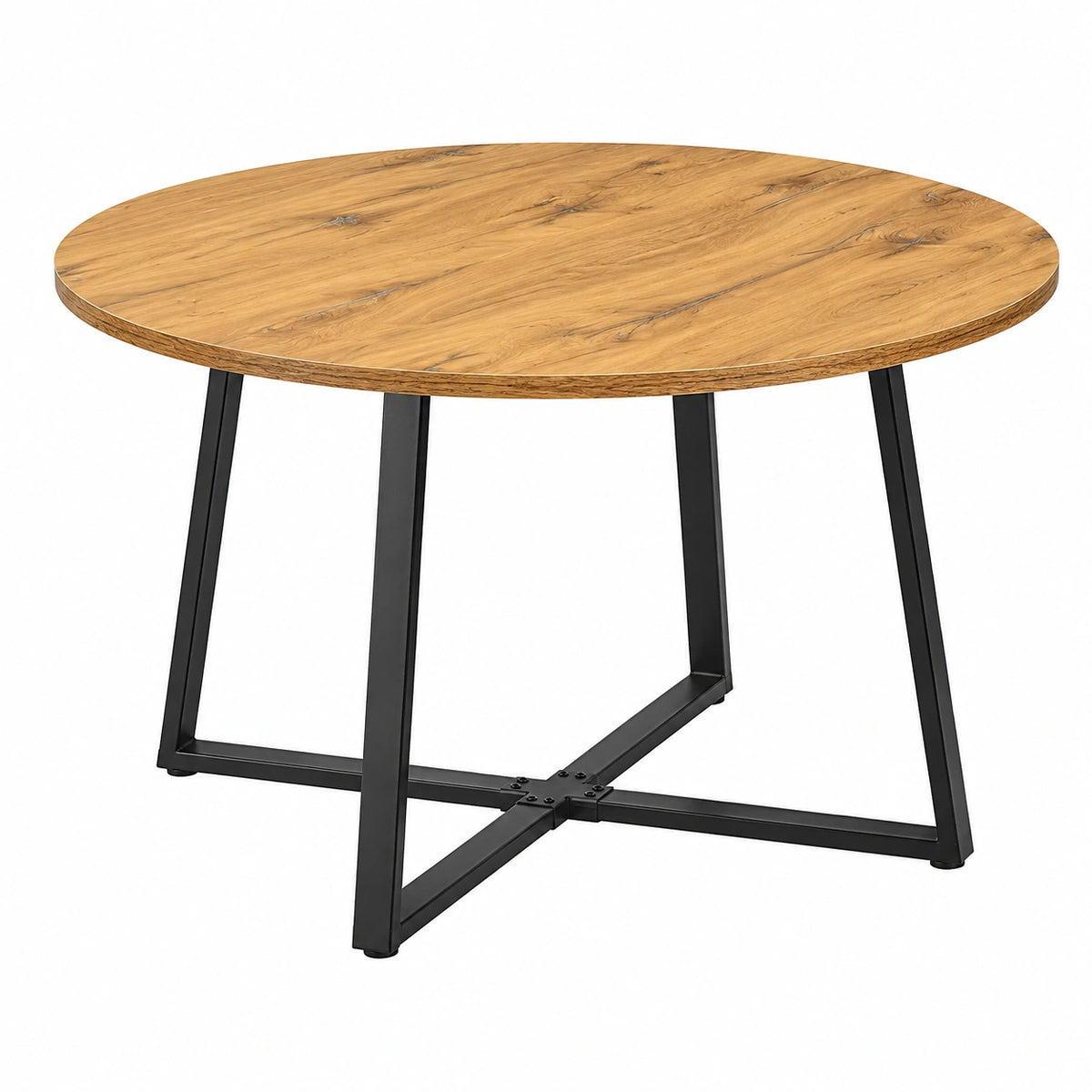 Esstisch – für 4 Personen, Ø 110 cm, Industriestil, runde Form, aus Holz