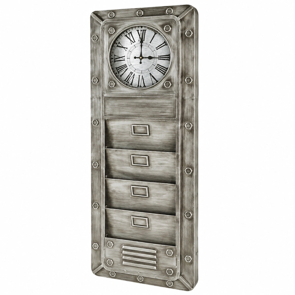 Memoboard – 38 cm, Industriestil, aus Metall und Glas, Anthrazit