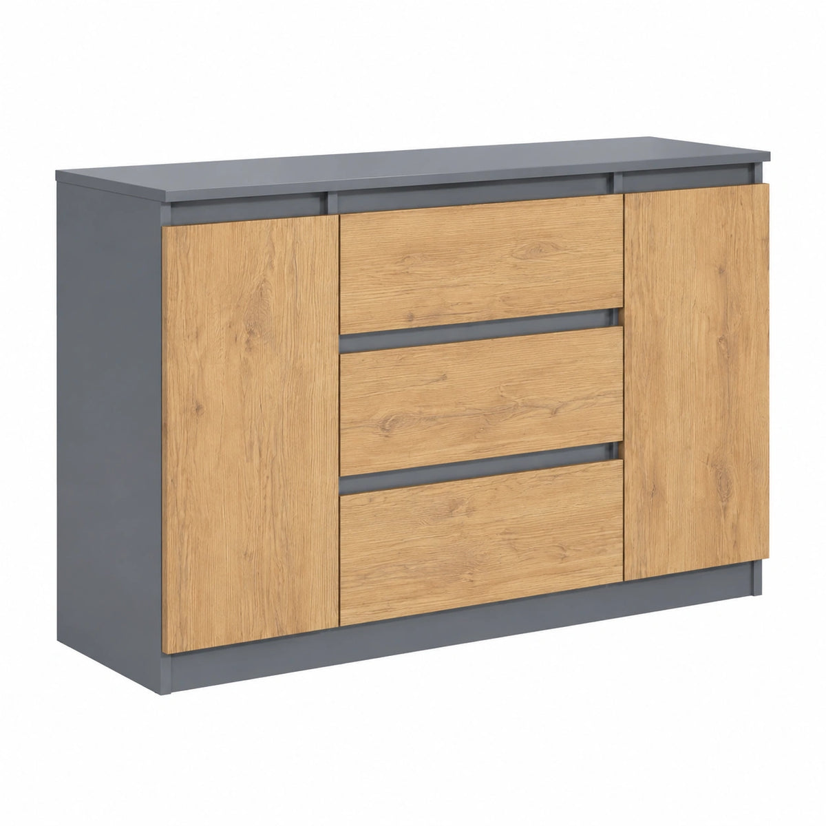 Kommode – 120 cm, moderner Stil, mit Schubladen, Anthrazit, für Wohnzimmer, Schlafzimmer und Kinderzimmer