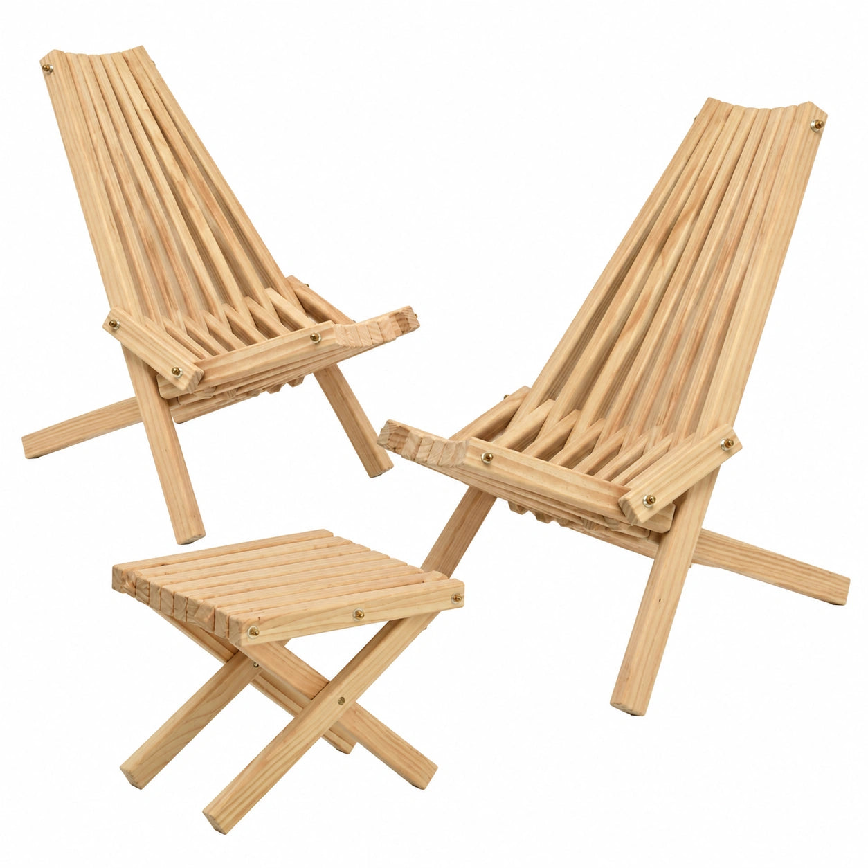 Liegestuhl – skandinavischer Stil, aus Kiefernholz, für Garten und Terrasse