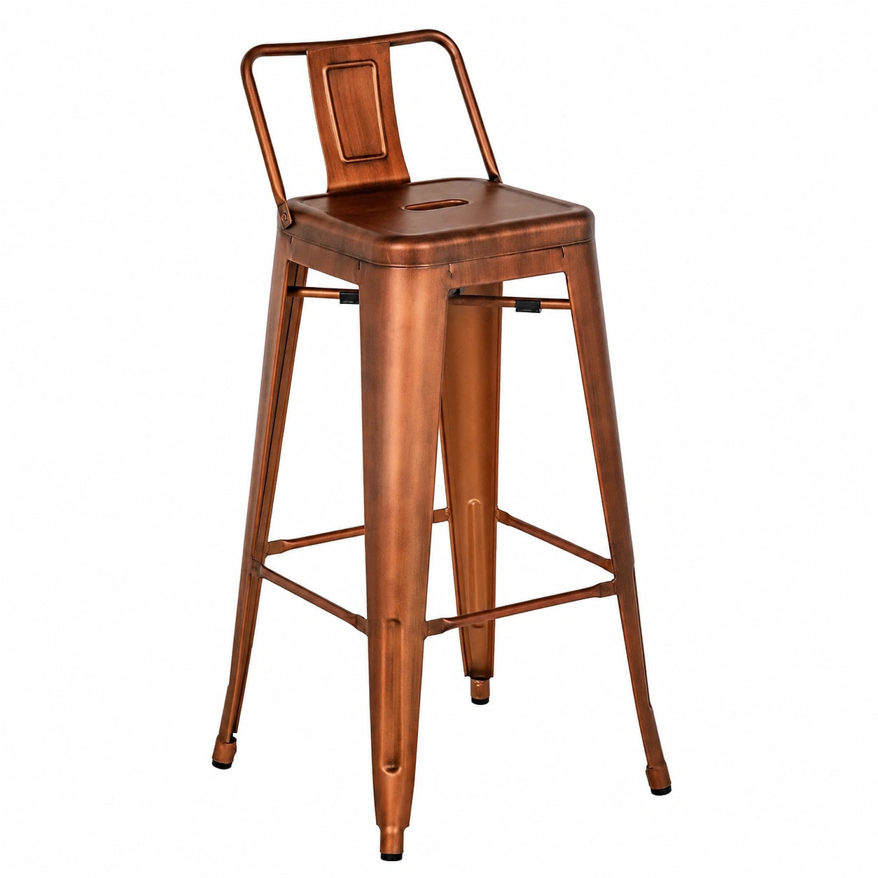 Barhocker – 2er-Set, Industriestil, mit Ablagen, mit Rückenlehne