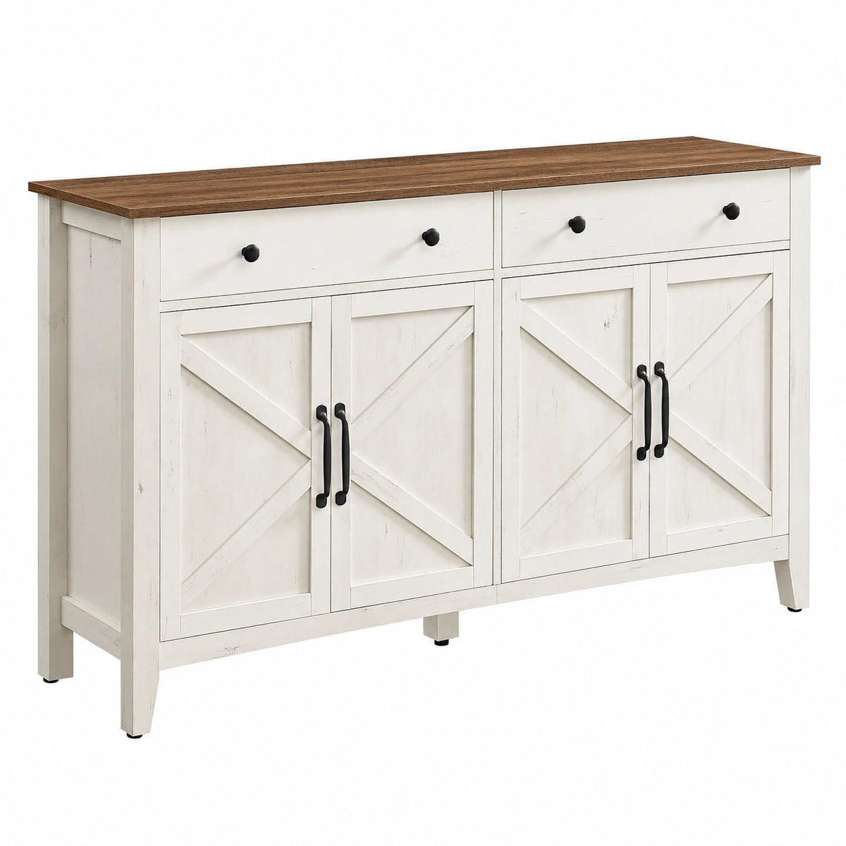 Küchenschrank – 40 × 140 × 80 cm, Landhausstil, mit Schubladen, mit Ablagen, für Esszimmer, Küche und Wohnzimmer