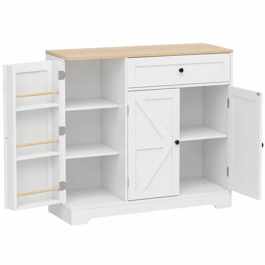 Sideboard – 100 × 40 × 81 cm, mit Schubladen, mit mehreren Türen, mit Ablagen, für Esszimmer und Wohnzimmer