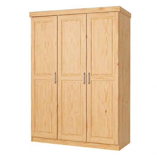 Kleiderschrank – mit mehreren Türen, aus Kiefernholz, Naturfarben