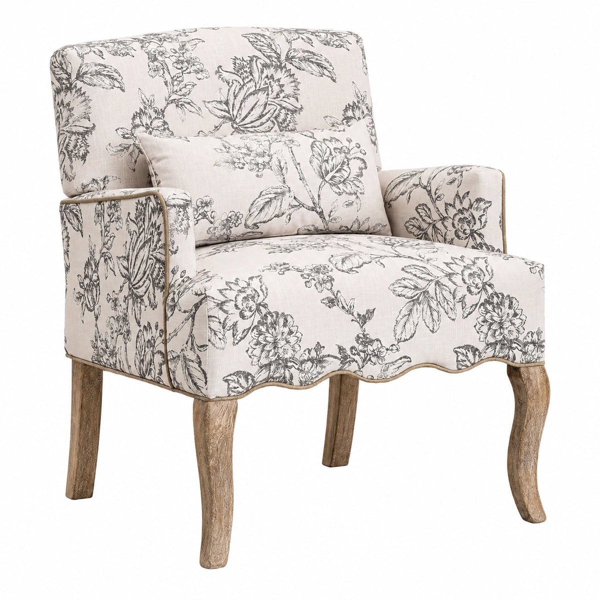 Sofa – mit Armlehnen, aus Leinen, Beige, für Wohnzimmer und Balkon