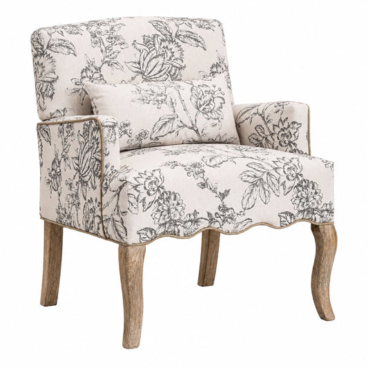 Sofa – mit Armlehnen, aus Leinen, Beige, für Wohnzimmer und Balkon