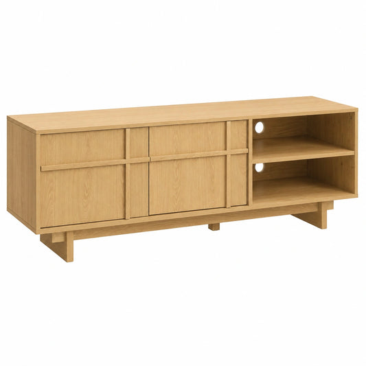 Schrank – 140 cm, skandinavischer Stil, mit mehreren Türen, mit Ablagen, für Wohnzimmer und Schlafzimmer