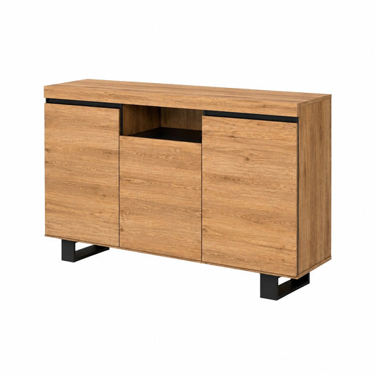 Sideboard – 120 cm, aus Eichenholz, Schwarz, für Esszimmer