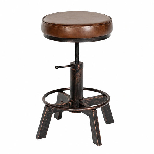 Sitzhocker – 2er-Set, Industriestil, höhenverstellbar, gepolstert