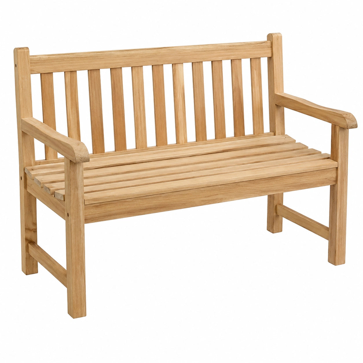 Gartenbank – 2-Sitzer, aus Holz, Braun und Naturfarben